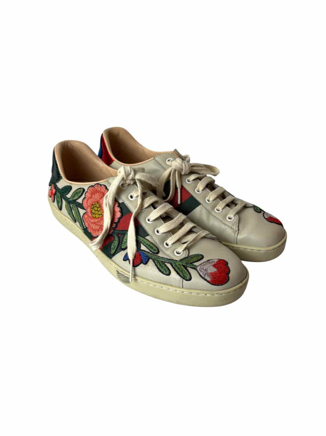 Gucci Ace Low-top Floral Embroidered Size 10 Men's Sneakers