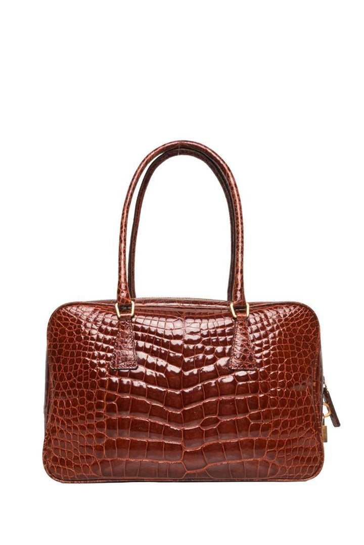 Prada 2000s Crocodile Leather Shoulder Bag