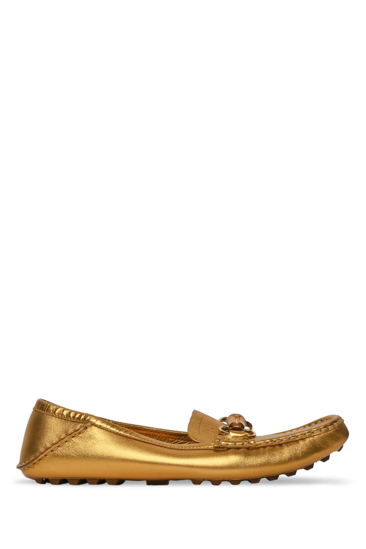 Gucci Size 9.5 Metallic Driving Loafers