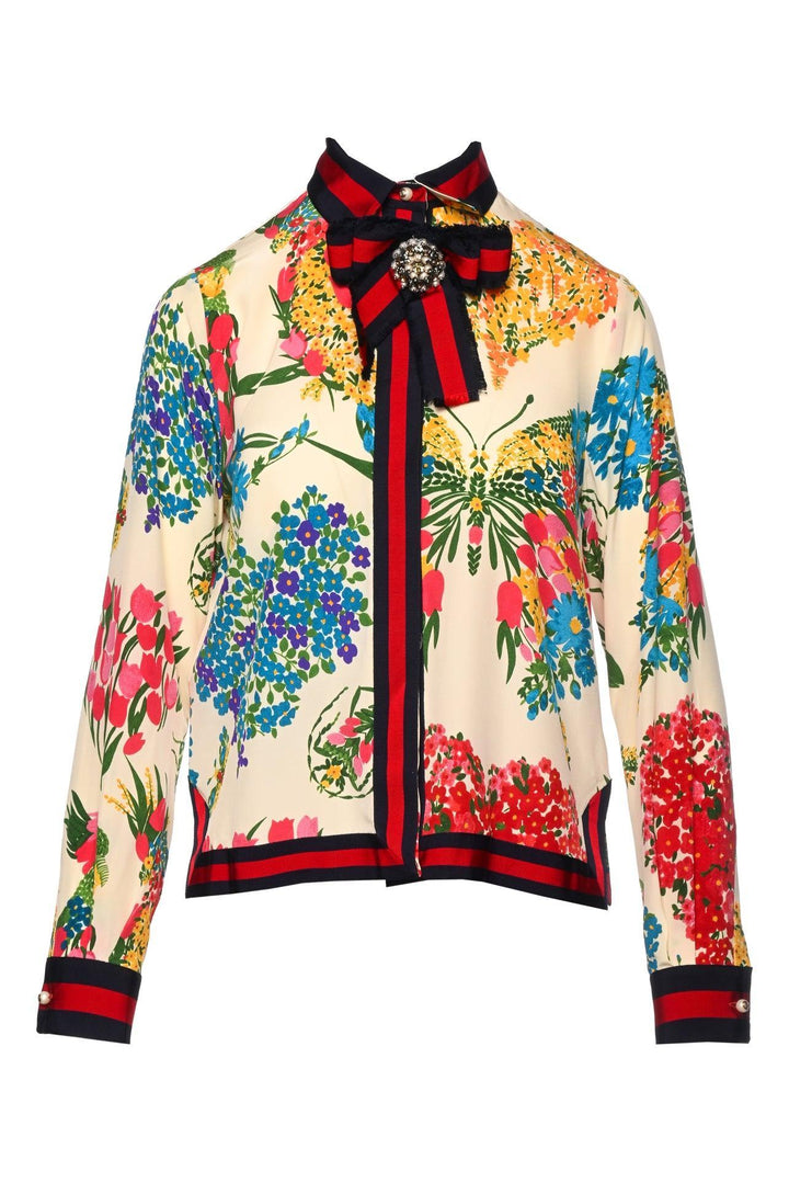 Gucci Size 38 2016 Floral Silk Blouse