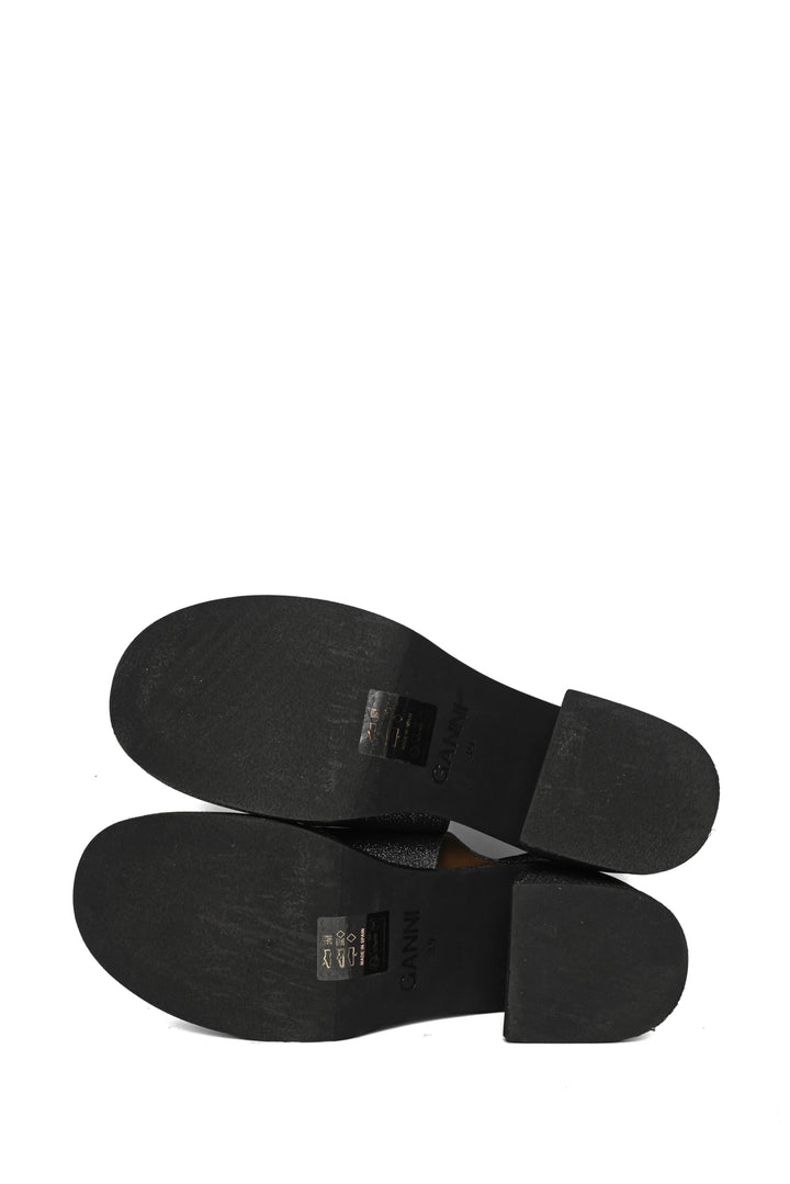 Ganni Size 39 Platform Glitter Slingback Sandals