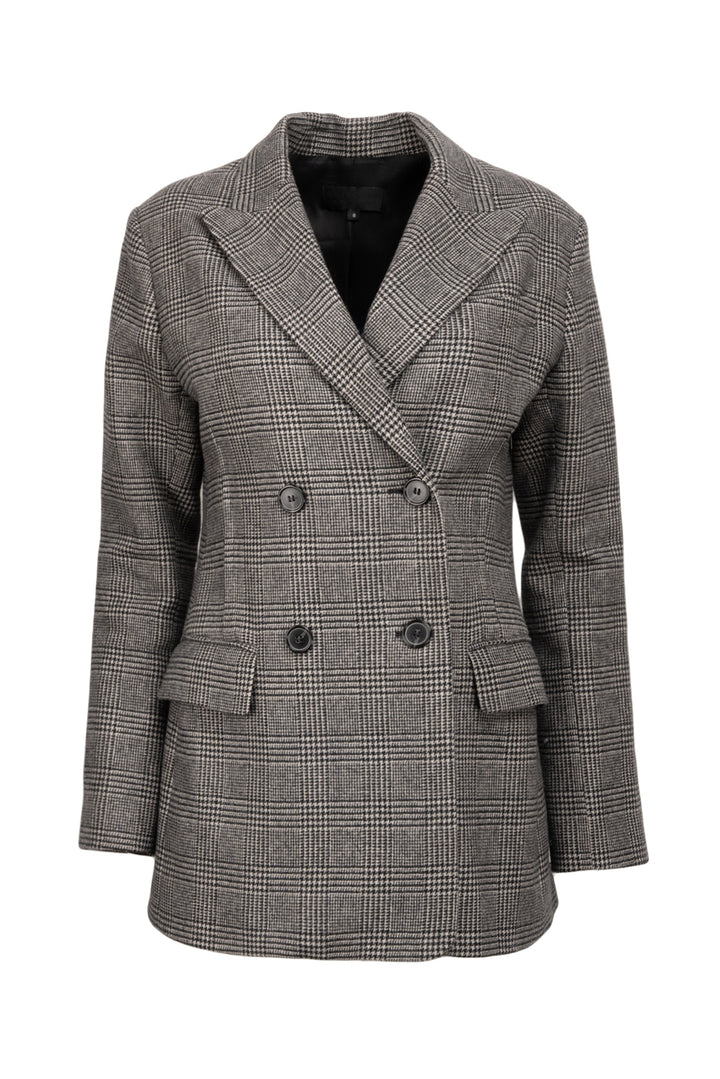 Nili Lotan Size 8 Double Breasted Houndstooth Blazer