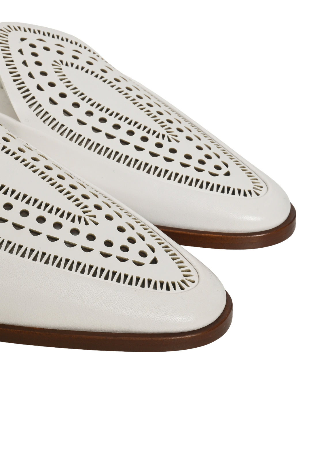 Alaia Size 37.5 Laser-cut Leather Mules