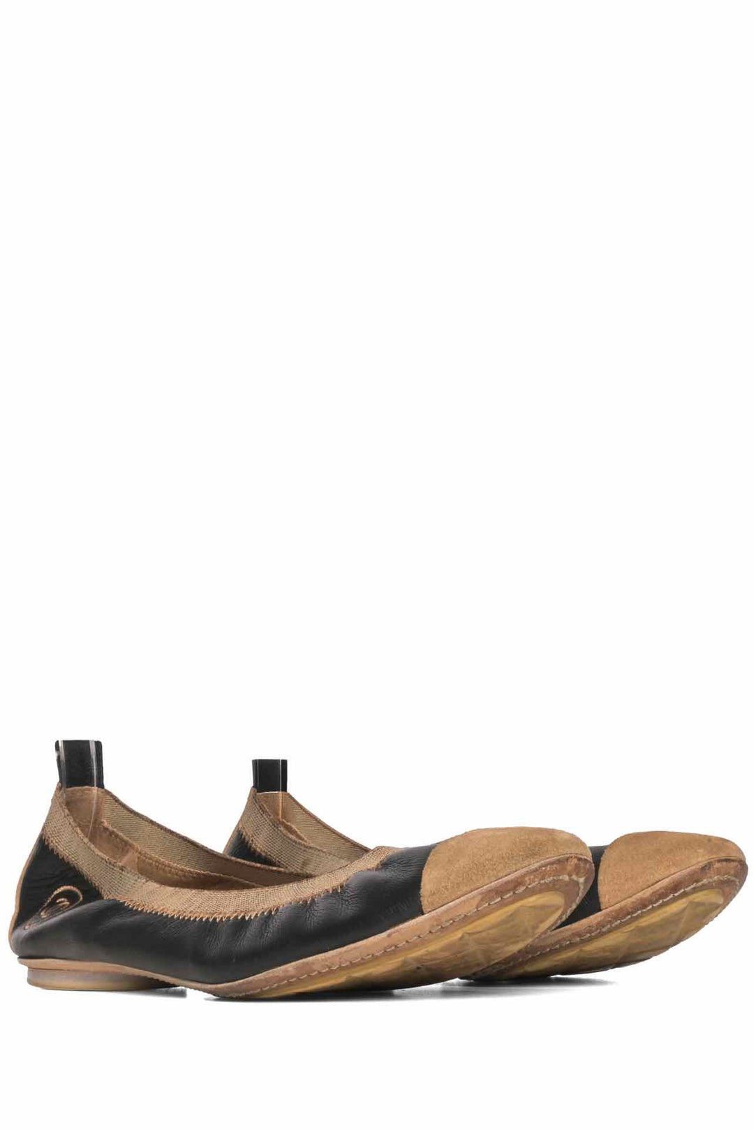Chanel Size 39.5 Leather & Suede Ballet Flats