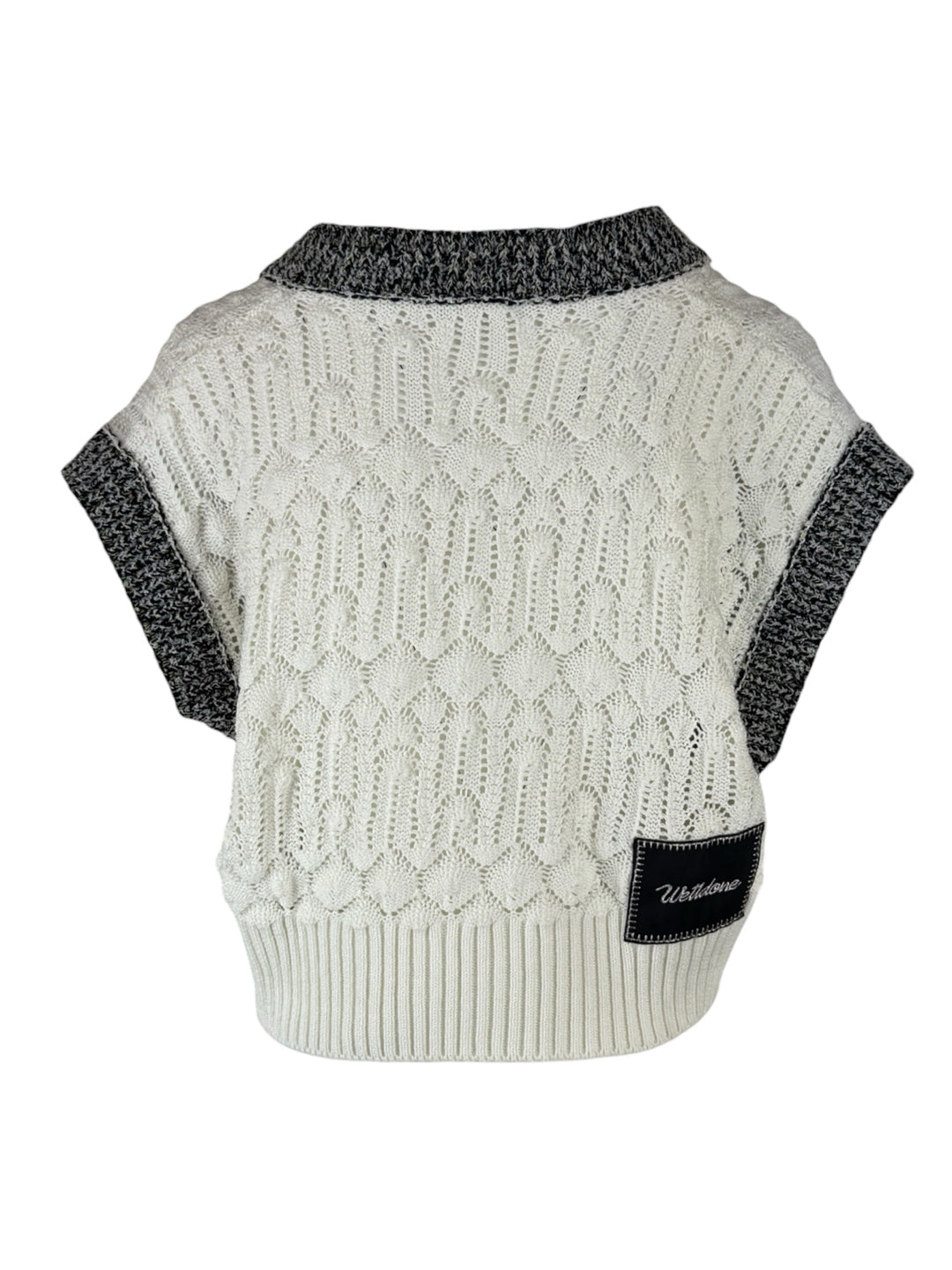 Welldone Size XS Lace Knit Crop Sweater Vest