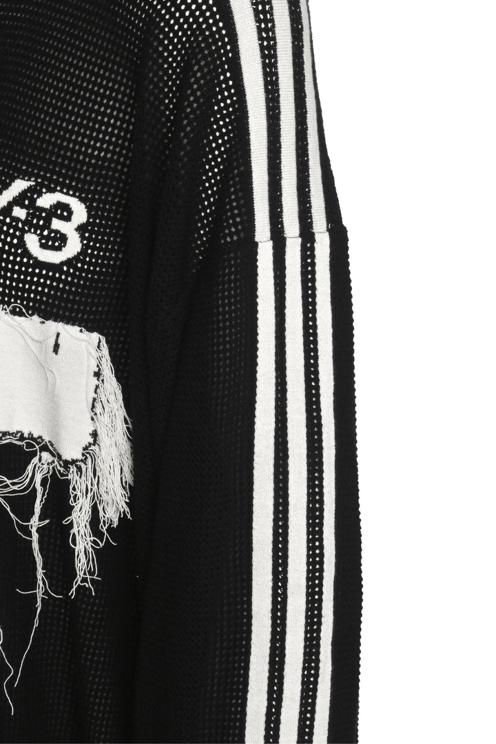 Y3 Size 2X Graphic Knit Distressed Crew Sweater