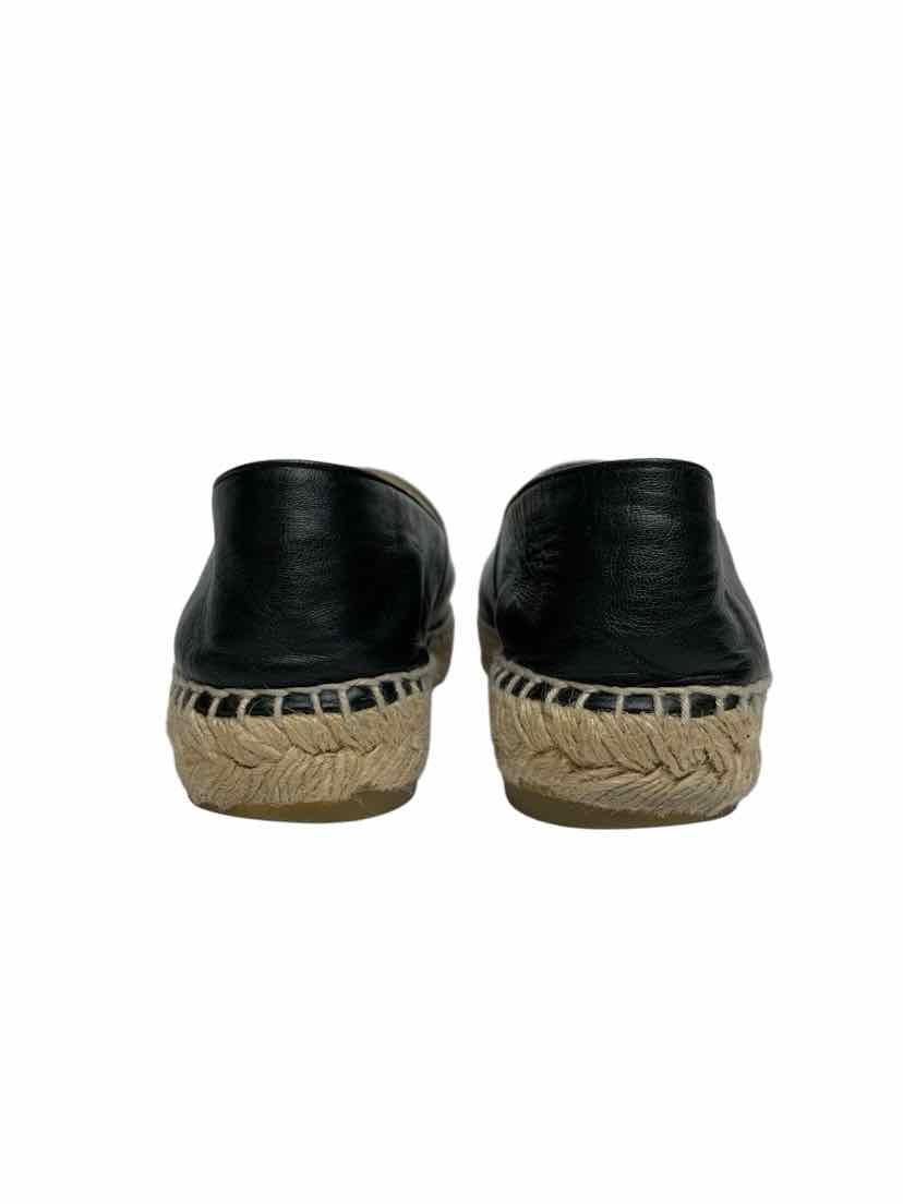 Chanel Size 36 CC Logo Leather Espadrille Flats