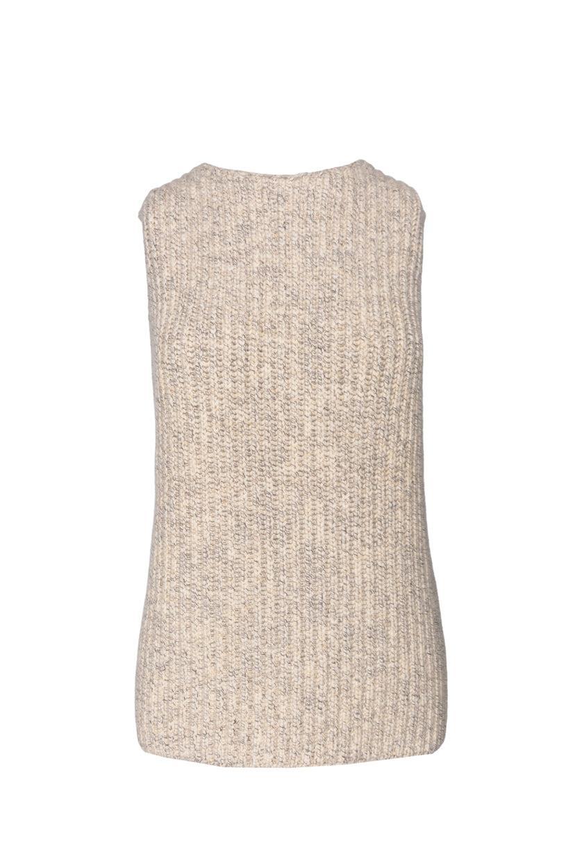 Hermes Size S Sleeveless Ribbed Cashmere Sweater