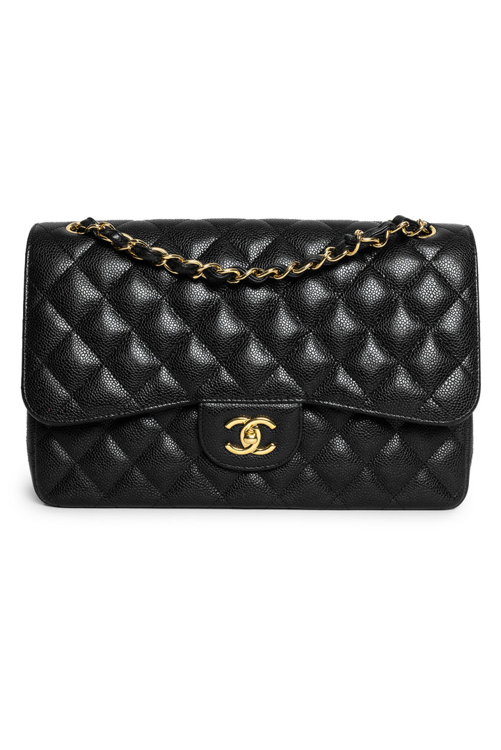 Chanel 2013-14 Caviar Leather Jumbo Classic Flap Bag