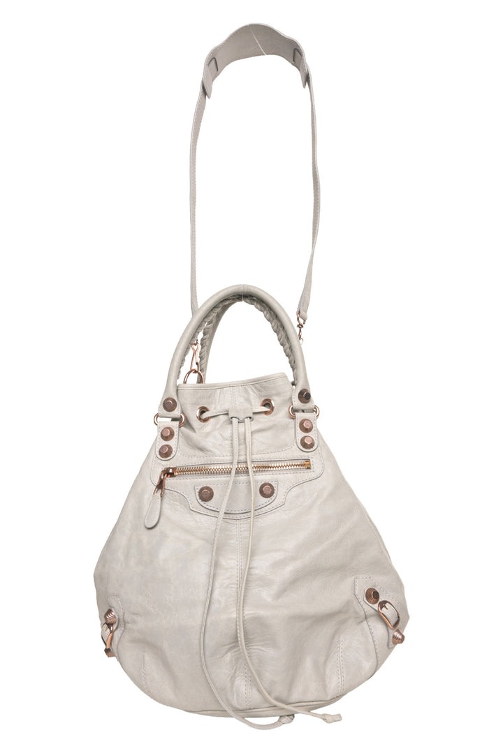 Balenciaga Leather Giant Silver PomPon Bag
