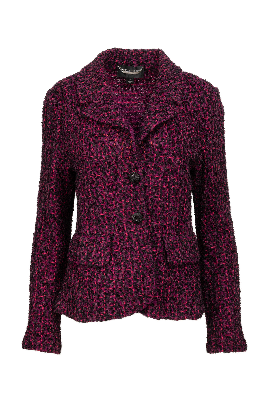 St. John Couture Size 10 Tweed Button-Up Jacket