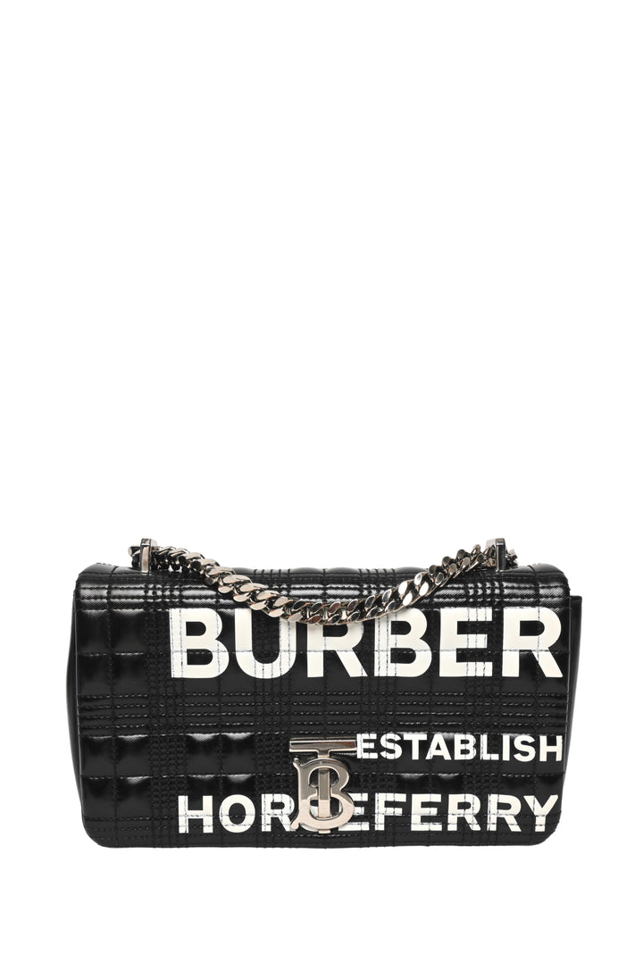Burberry Horseferry Logo Printed Quilted Coated Canvas Small Lola Shoulder Bag