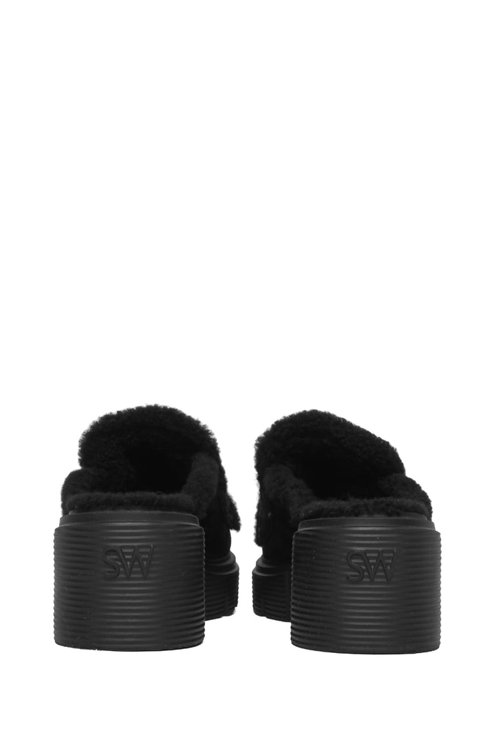 Stuart Weitzman Size 38.5 Soho Chill Shearling Lined Mules
