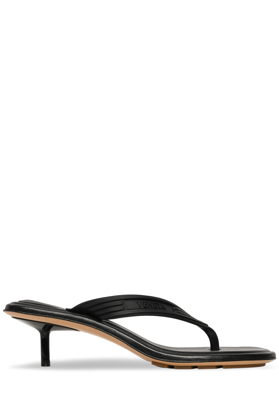 Bottega Veneta Size 36 Sampieri Thong Logo-Embossed Rubber & Leather Sandals