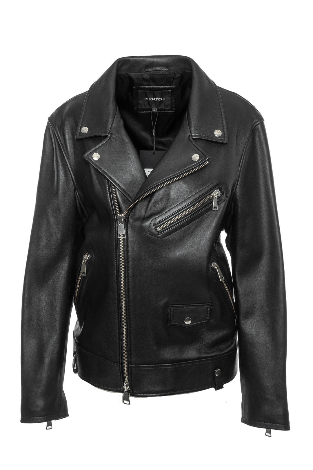 Bugatchi Size M Men's Leather Biker Jacket