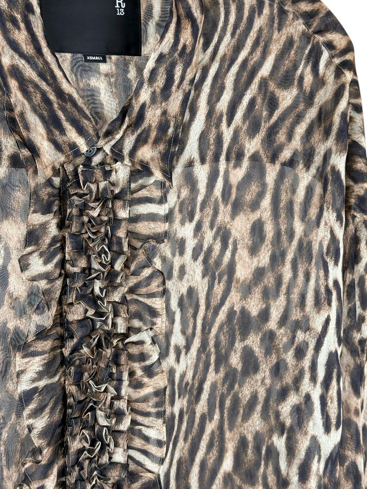 R13 Size XS Drop Neck Tuxedo Blouse