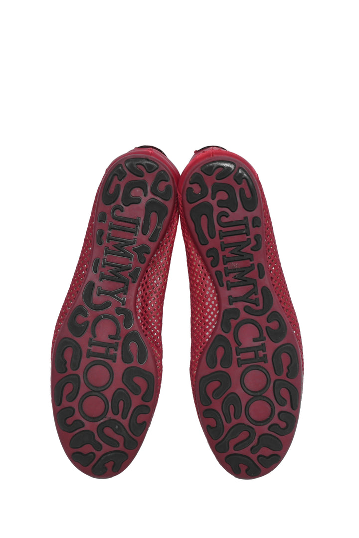 Jimmy Choo Size 36.5 Lasercut Leather Ballet Flats