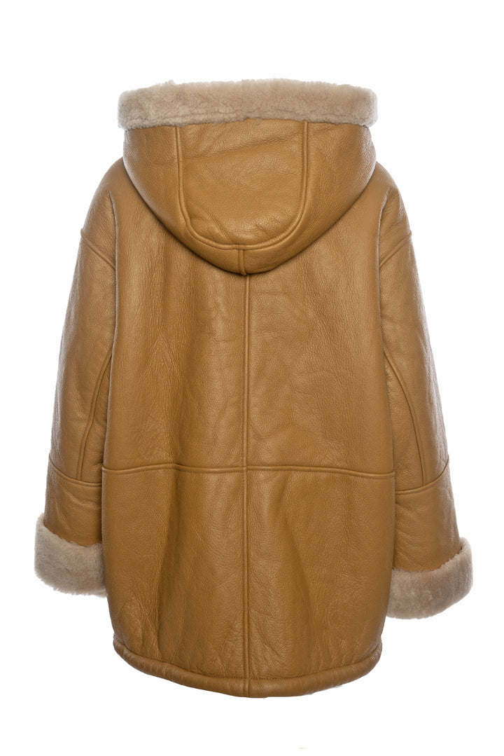 Na.Mu Size M Leather Faux Shearling Lined Jacket