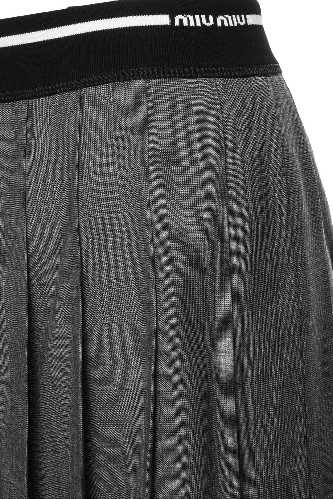 Miu Miu Size 36 2022 Pleated Virgin Wool Mini Skirt