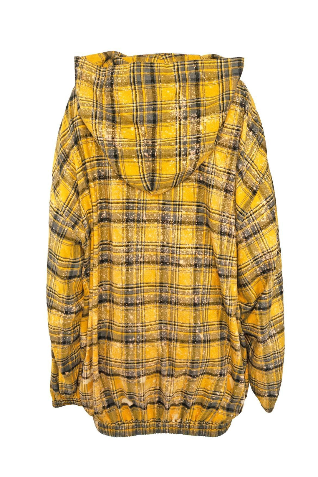 Welldone Size M Distressed Crinkle Check Hooded Sweatshirt