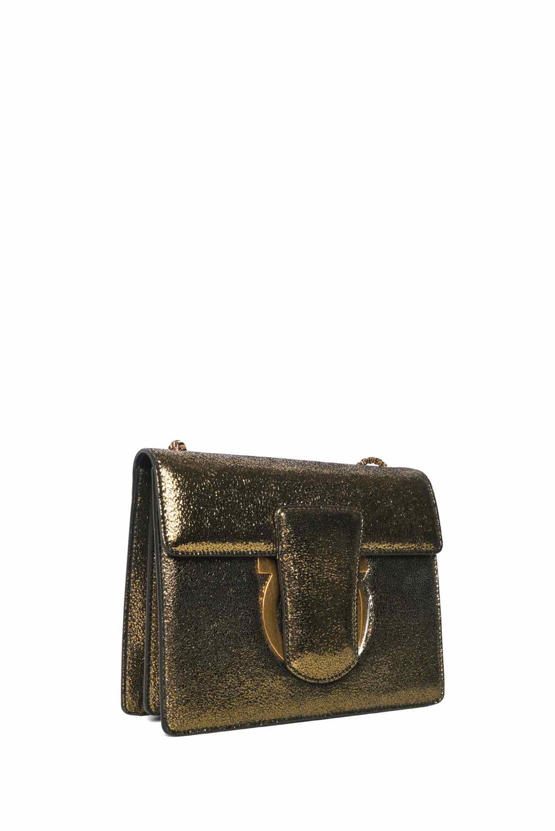 Salvatore Ferragamo Thalia Metallic Leather Shoulder Bag