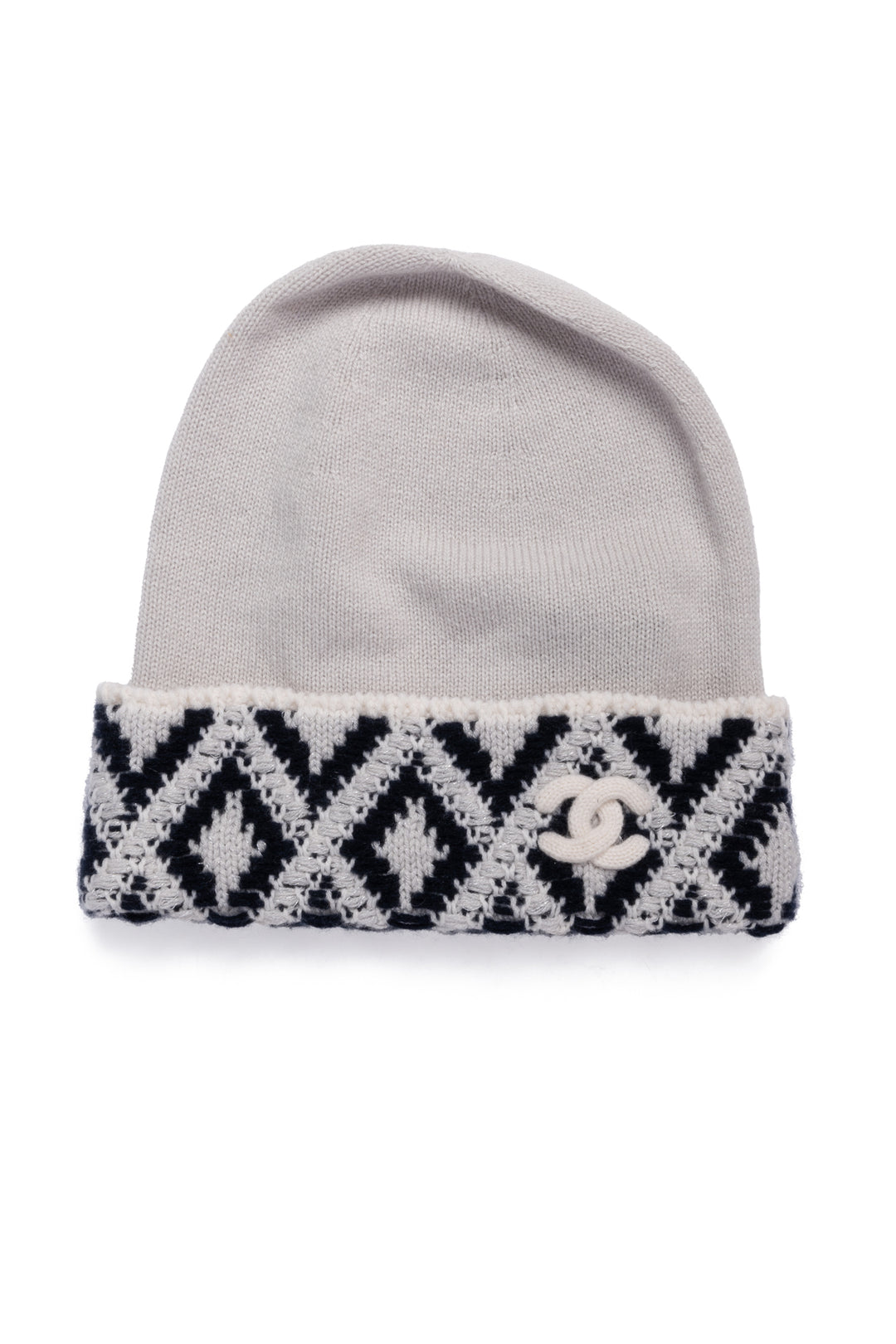 Chanel Cashmere Blend CC Beanie Hat and Arm Warmers Set