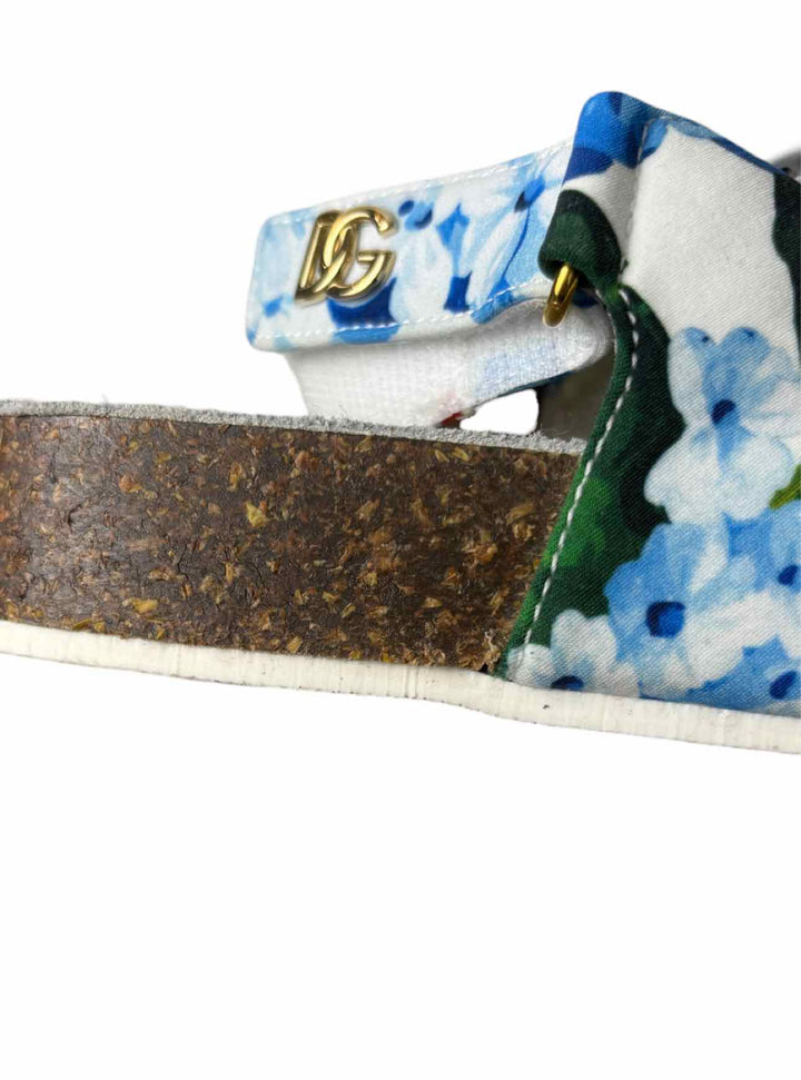 Dolce & Gabbana Size 38 Floral Leather Sandals