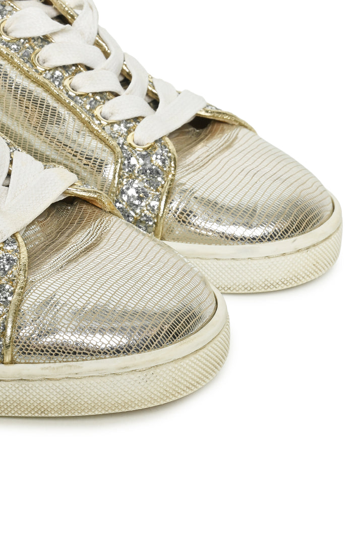 Christian Louboutin Size 36.5 Glitter Disco Seava Sneaker