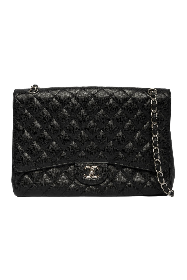 Chanel Quilted Caviar Leather Maxi Single Flap Bag