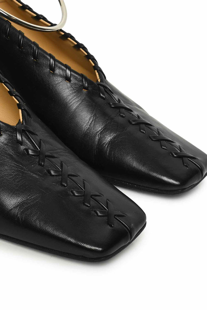 Jil Sander Size 39 Whipstitch Ankle-Bracelet Pumps