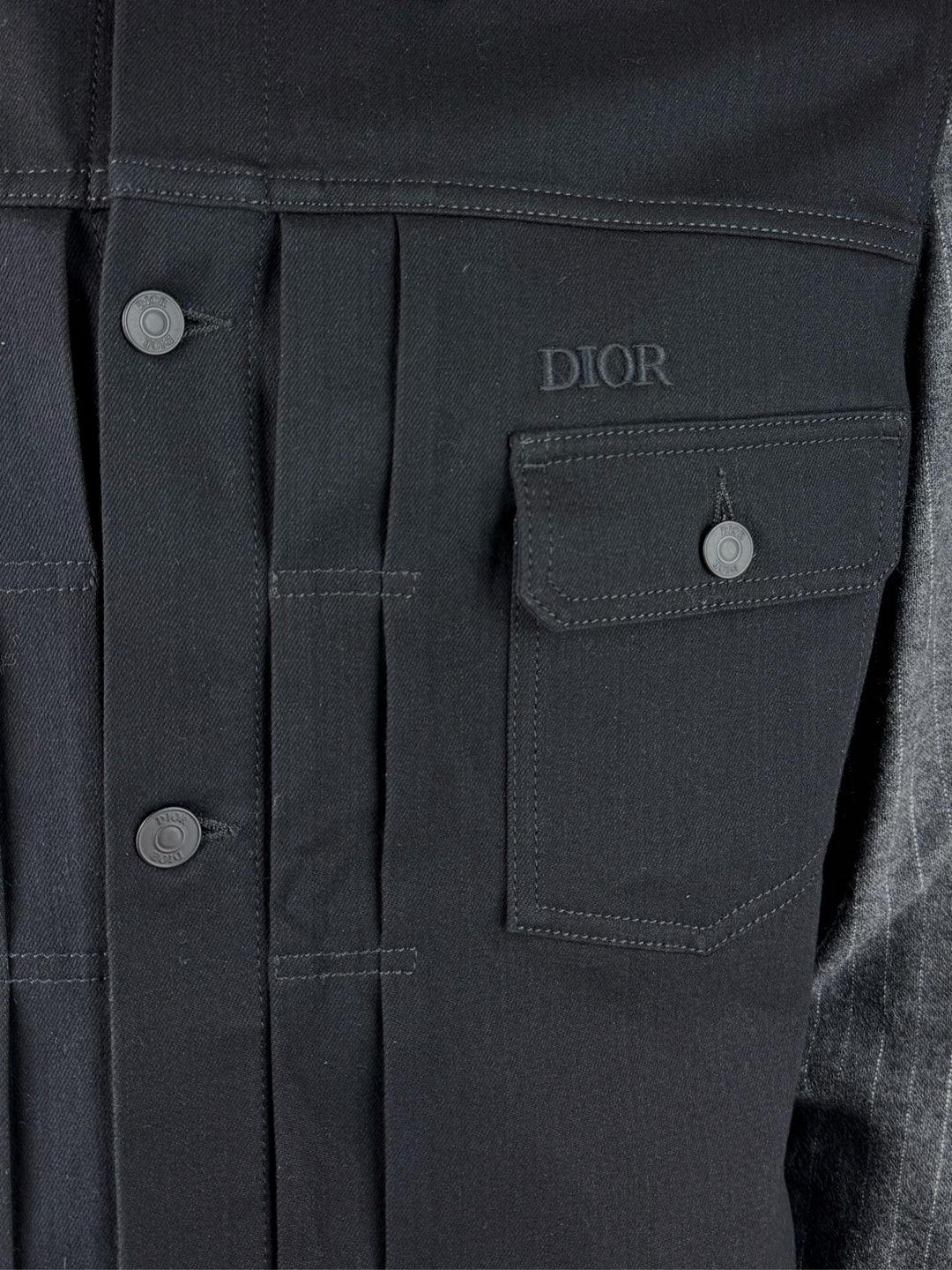 Christian Dior Size 42 Men's Pinstripe Denim Trucker Jacket