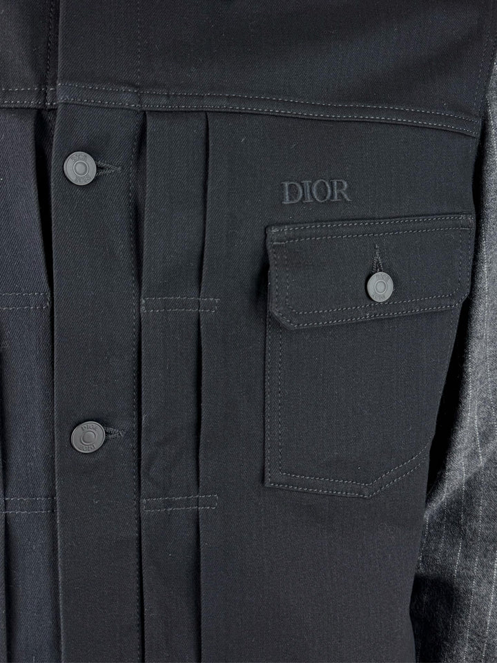 Christian Dior Size 42 Men's Pinstripe Denim Trucker Jacket