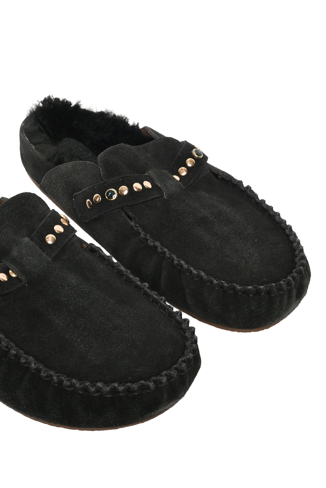 Xirena Size 39 Suede Joy Studded Shearling Mules