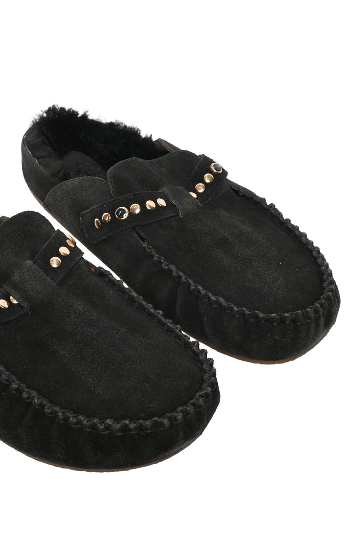 Xirena Size 39 Suede Joy Studded Shearling Mules