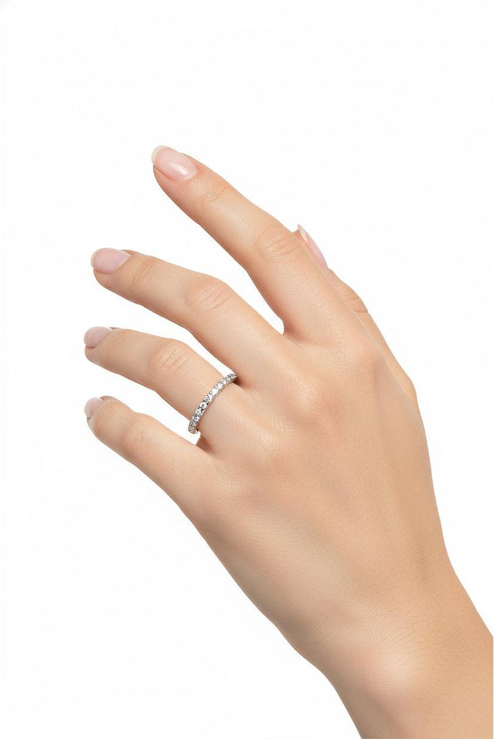 Effy Size 7 14k White Gold Diamond Band Ring