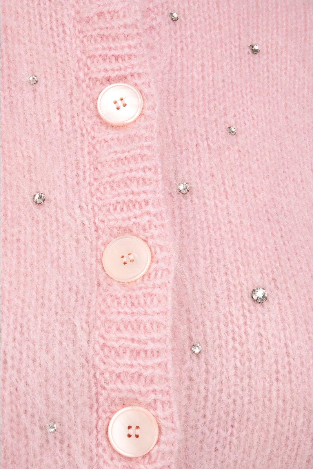 Miu Miu Size 38 2020 Crystal Embellished Mohair Blend Cropped Cardigan