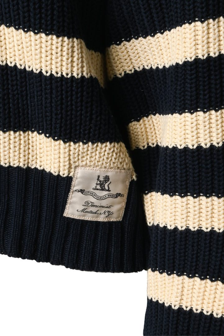 Denimist Size XS Oversized Cropped Striped Sailor Sweater
