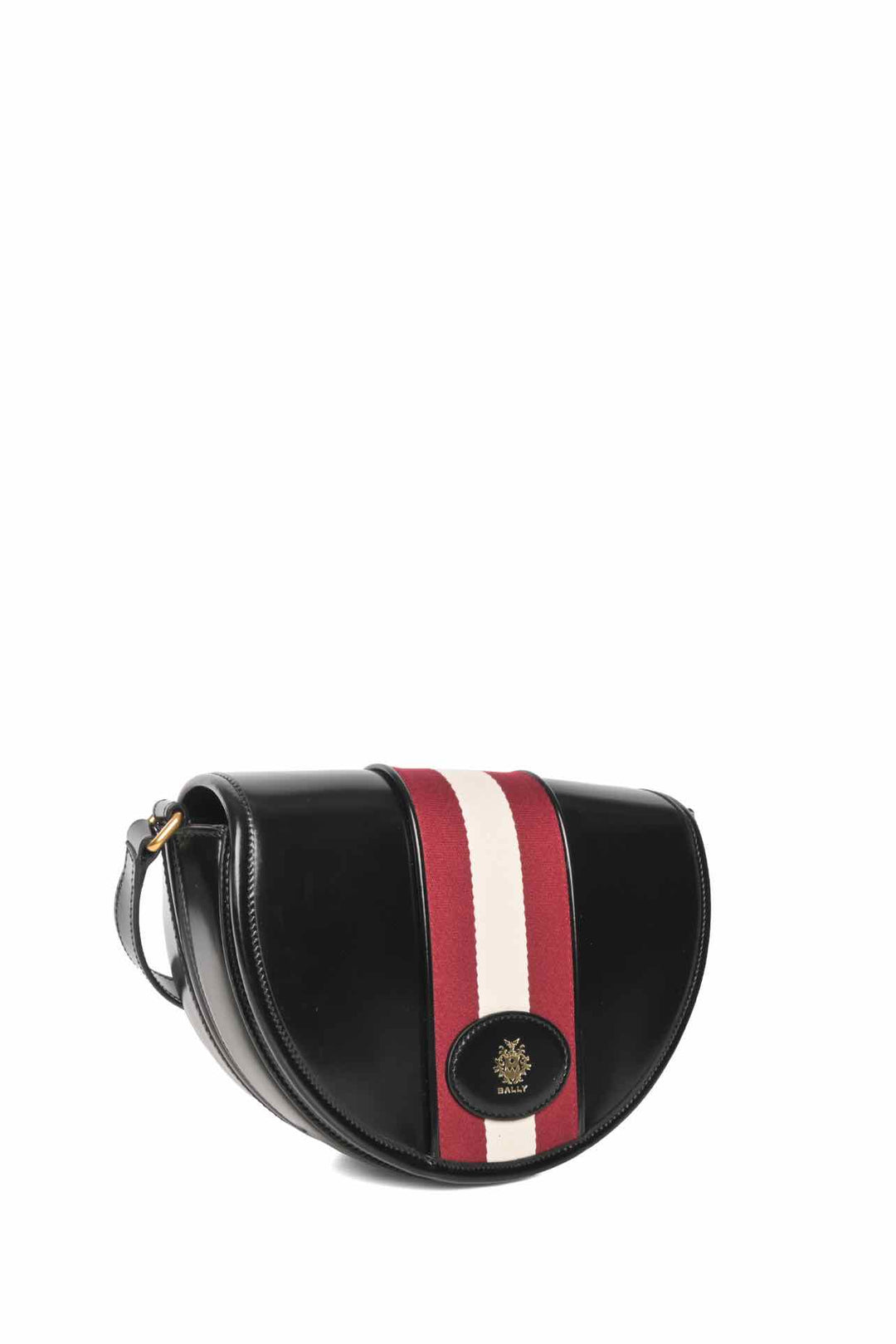 Bally Beckett Webbing Trimmed Glossed Leather Crossbody