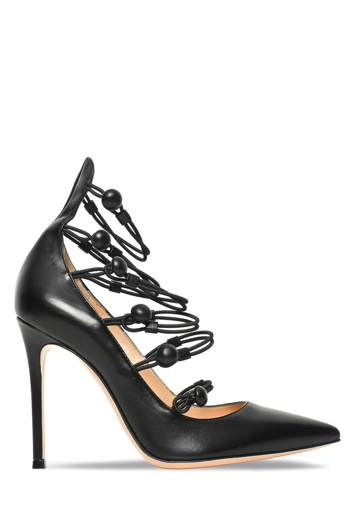 Gianvito Rossi Size 36 Strappy Elastic Button Closure Stiletto Pumps