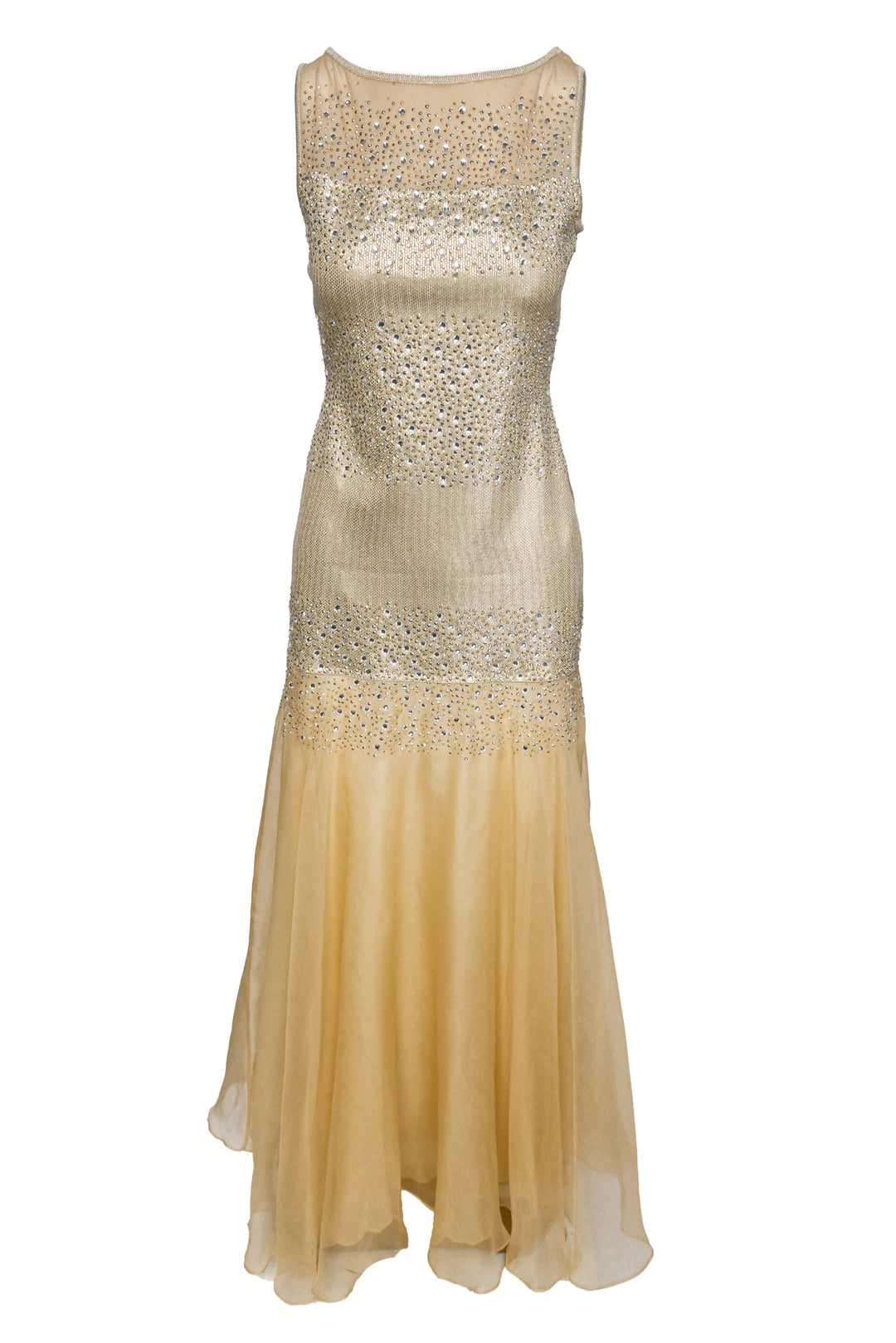 St. John Size 2 Embellished Mesh Sleeveless Gown