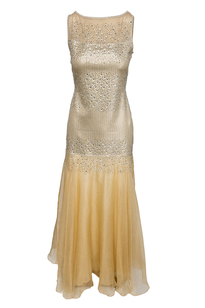 St. John Size 2 Embellished Mesh Sleeveless Gown