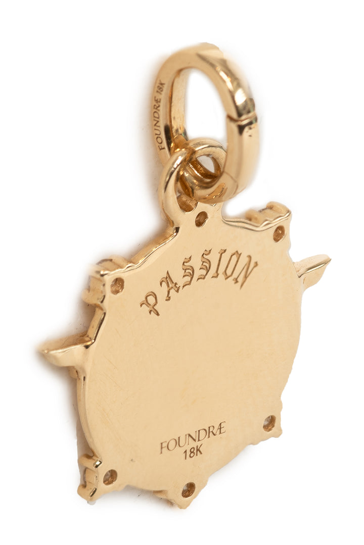 Foundrae 18K Gold & Diamond "Passion" Baby Medallion Pendant