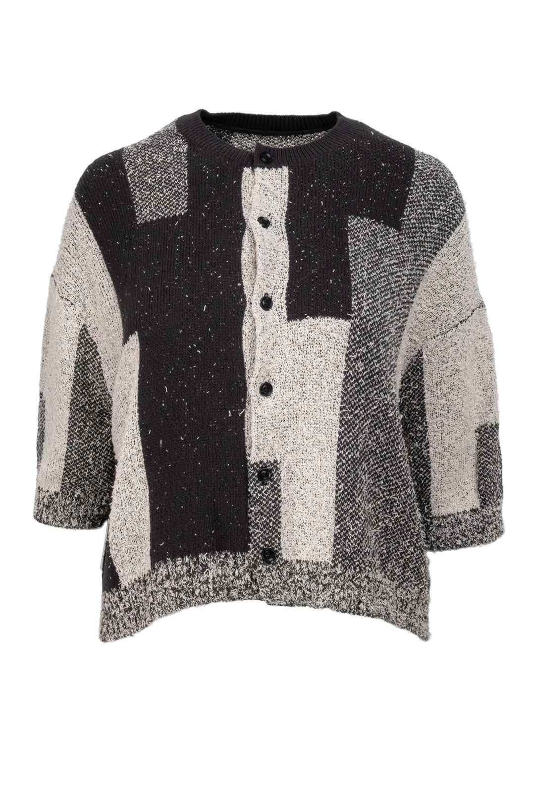 Y's Size 2 Cropped Knit Short Sleeve Cardigan