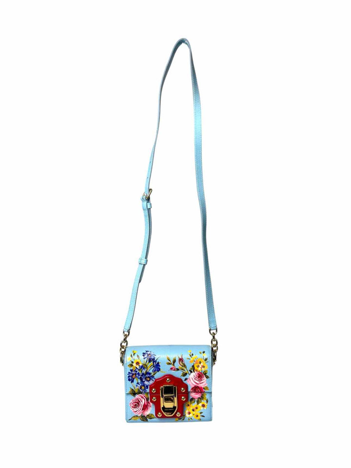 Dolce & Gabbana Lucia Floral Leather Shoulder Bag Purse
