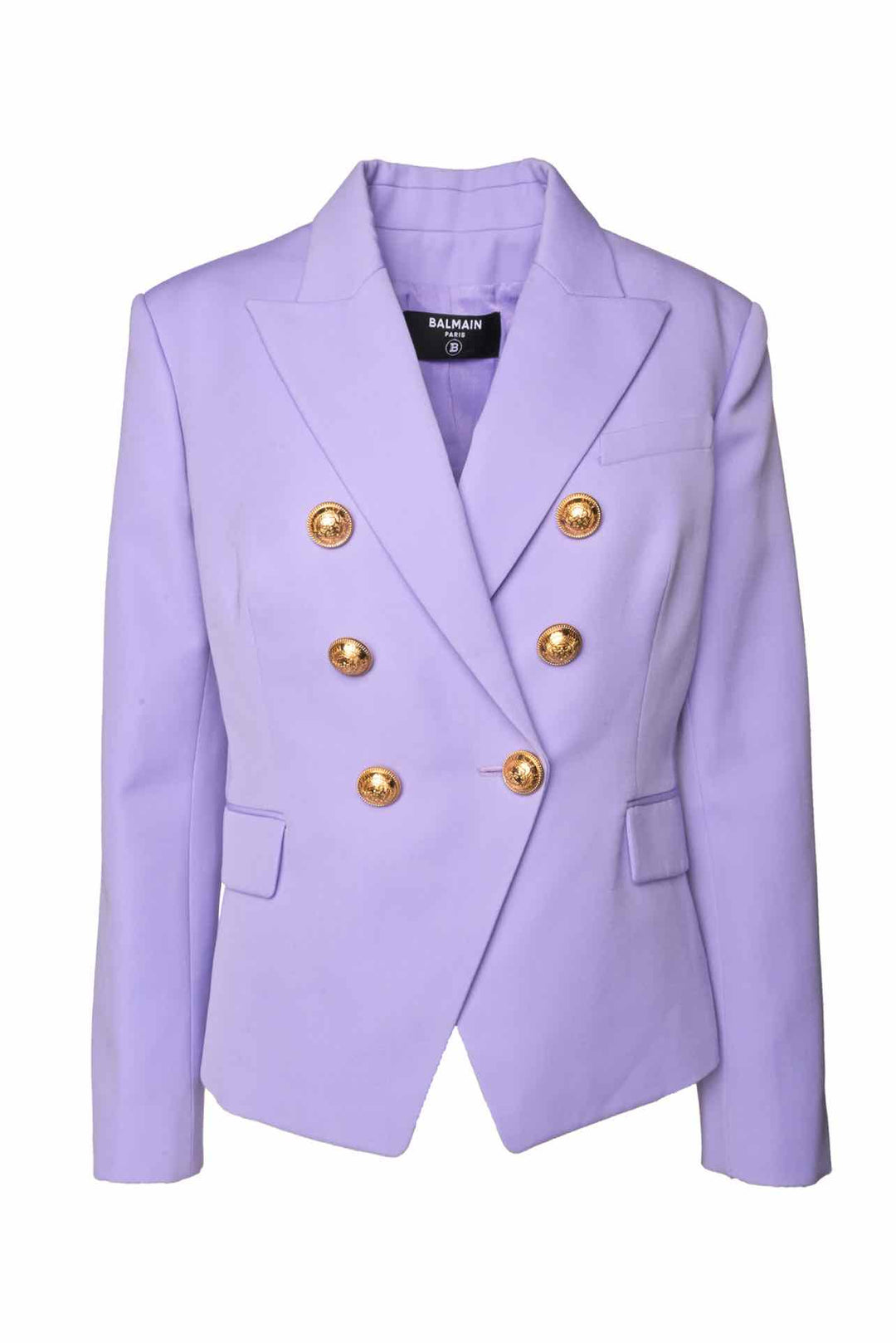 Balmain Size 12 Wool Double-Breasted Blazer