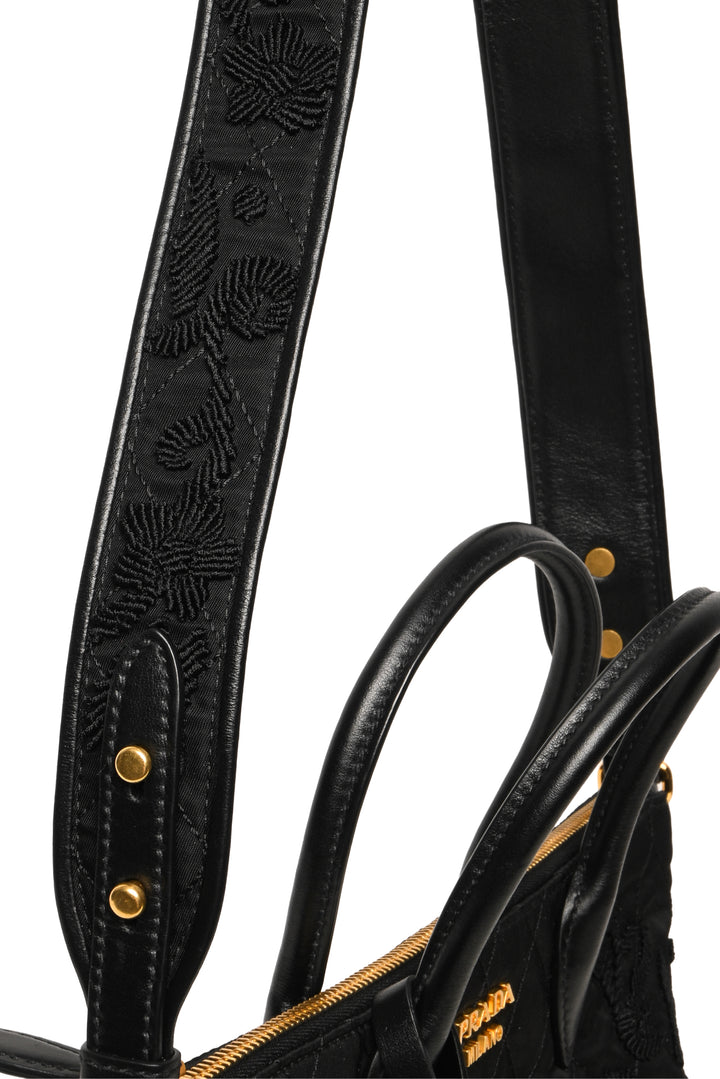 Prada Floral Embroidered Corsaire Tote