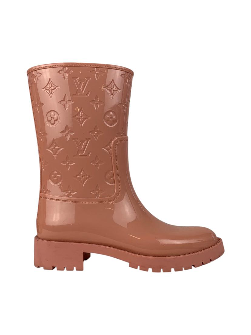 Louis Vuitton Size 39 Monogrammed Drops Flat Half Boots