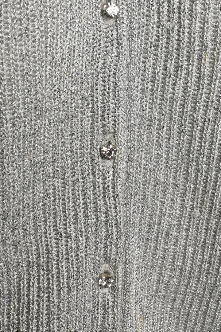 Blumarine Size 8 Metallic Knit Cardigan