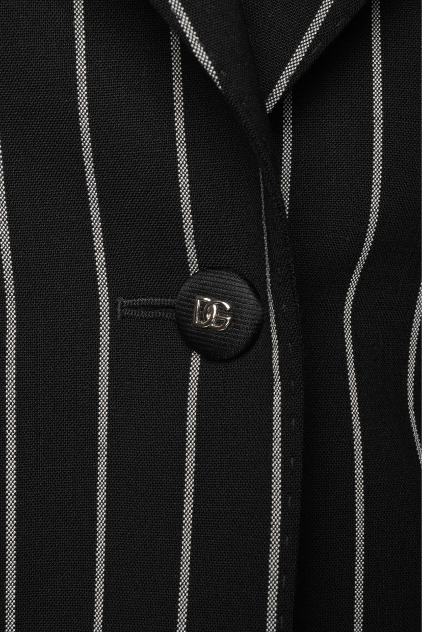 Dolce & Gabbana Size 40 Single Breasted Pinstripe Turlington Blazer