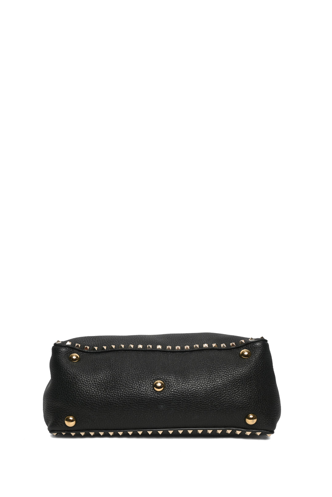 Valentino Rockstud Grained Calfskin Pebbled Leather Tote